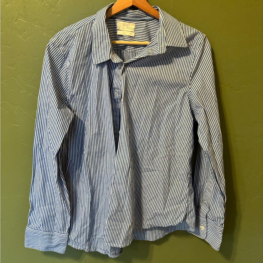 J.Crew Blue And White Striped Button Down